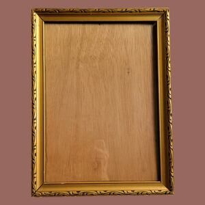 Vintage 1940s German Gilt Carved Solid Wood 8.5" x 12" Frame